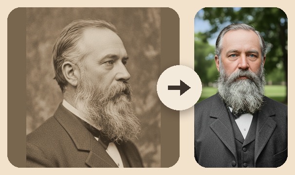 Machine-age inventor before and after